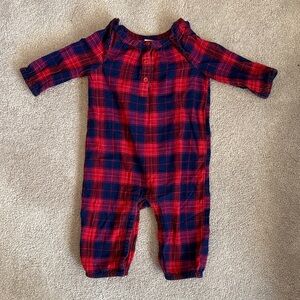 GAP Red and Blue Plaid Baby Romper